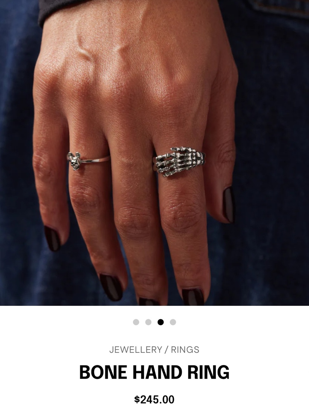 Great Frog Bone Hand Ring - Picture 3 of 6